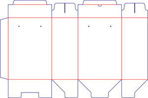 Flat dieline preview for Custom dimensions tuck end box variations security buckles dieline 112611