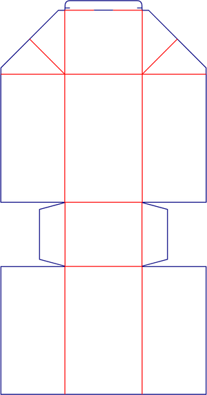 Flat dieline preview for Custom dimensions tuck end box variations angled opening dieline 114080