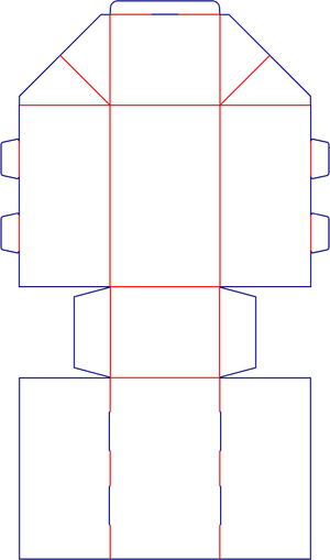 Flat dieline preview for Custom dimensions tuck end box variations side mortise locks dieline 114081