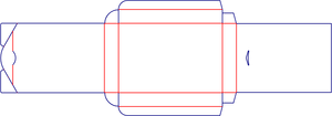 Flat dieline preview for Custom dimensions tuck end box variations tear open dieline 114090