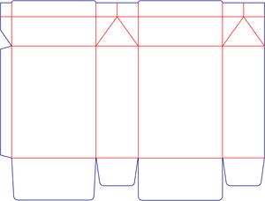 Flat dieline preview for Custom dimensions tuck end box variations adhesive bottom dieline 116010