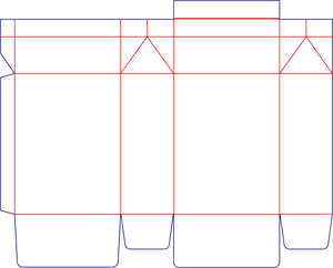 Flat dieline preview for Custom dimensions tuck end box variations adhesive bottom dieline 116011