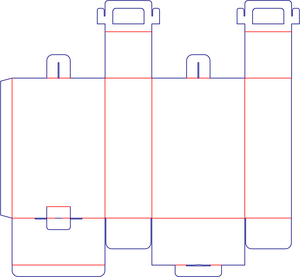 Flat dieline preview for Custom dimensions tuck end box variations side buckles dieline 116410
