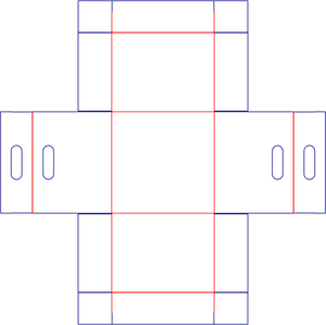 Flat dieline preview for Custom dimensions tray boxes side dieline 120143