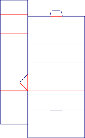Flat dieline preview for FEFCO 0473 custom dimensions recessed end box folder dieline
