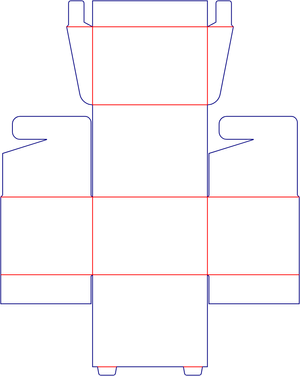 Flat dieline preview for Custom dimensions flip top boxes front open dieline 151140