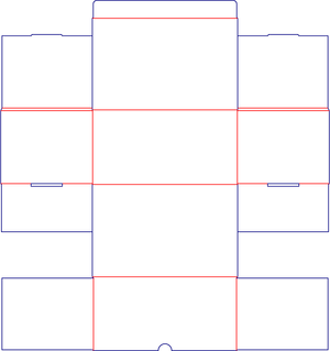 Flat dieline preview for FEFCO 0470 roll end tray with tuck top and interior bottom flaps box dieline