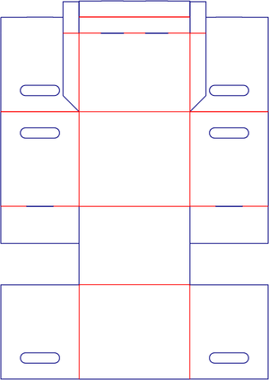 Flat dieline preview for Custom dimensions flip top boxes handles dieline 156180
