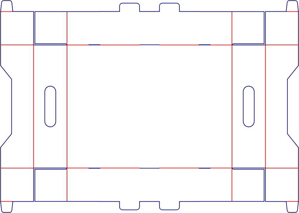 Flat dieline preview for Display tray box dieline