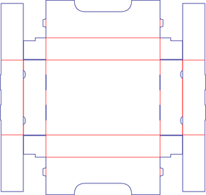 Flat dieline preview for Custom dimensions display boxes/stands snap lock dieline 171231