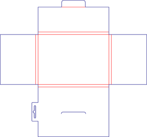 Flat dieline preview for Custom dimensions folders lock hanging hole multi-folders dieline 246021