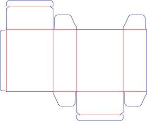 Flat dieline preview for Custom dimensions pvc boxes reverse inserts dieline 400080