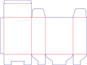 Flat dieline preview for Custom dimensions pvc boxes open up dieline 401030