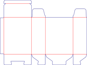 Flat dieline preview for Custom dimensions pvc boxes reverse inserts dieline 401060