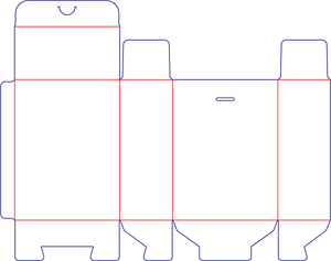 Flat dieline preview for Custom dimensions pvc boxes cover upside down dieline 401080