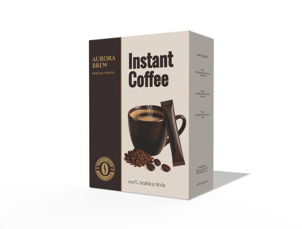 AURORA BREW Instant coffee packaging design