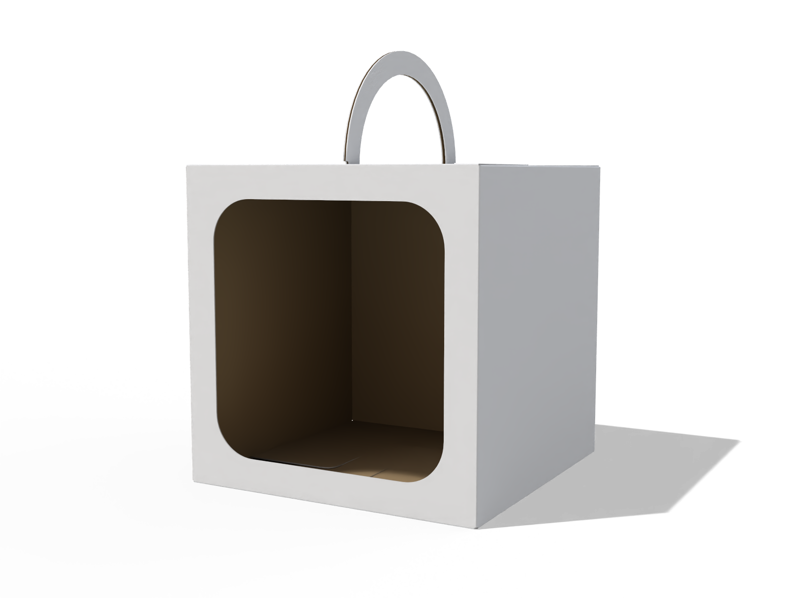 Tuck end box variations square windows bottom buckles — White paperboard