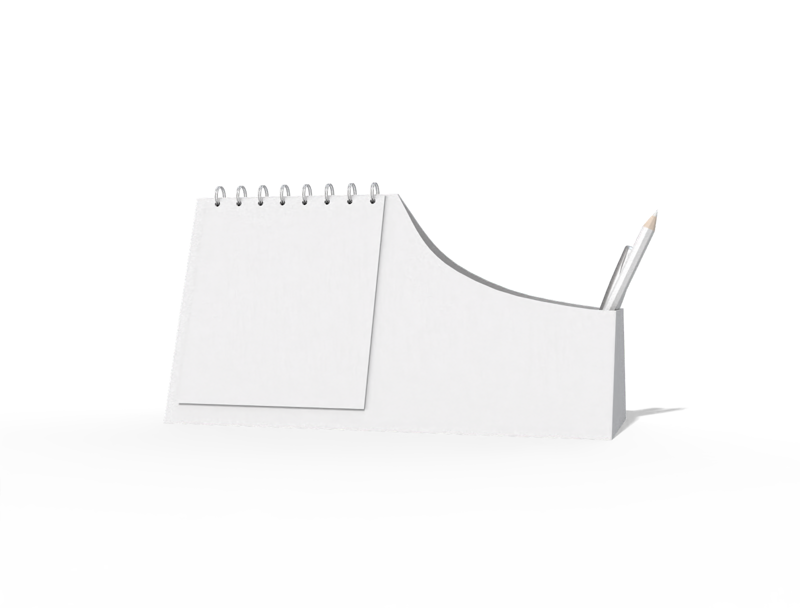 Desk calendar holder — White paperboard