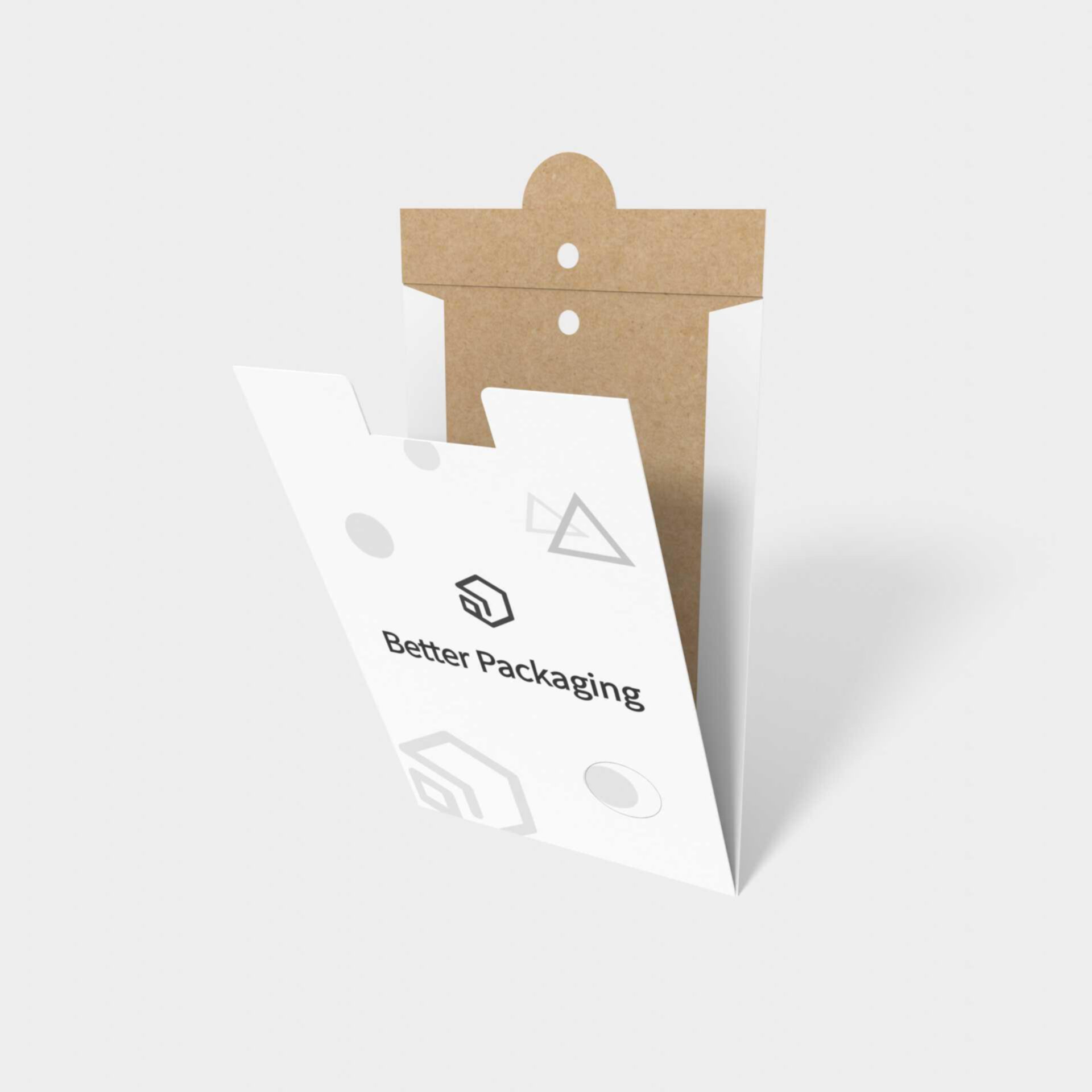 Envelopes hanging hole — White paperboard
