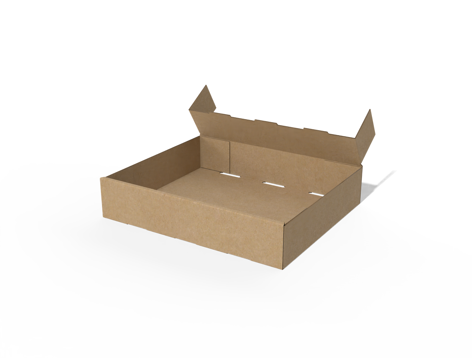 FEFCO 0424 tray with self locking wall — E-flute corrugated board