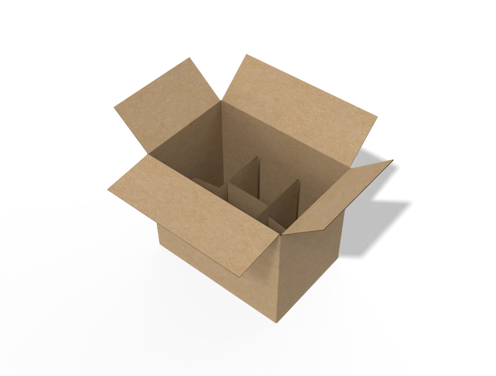 FEFCO 0715 six cells container with regular top — E-flute corrugated board