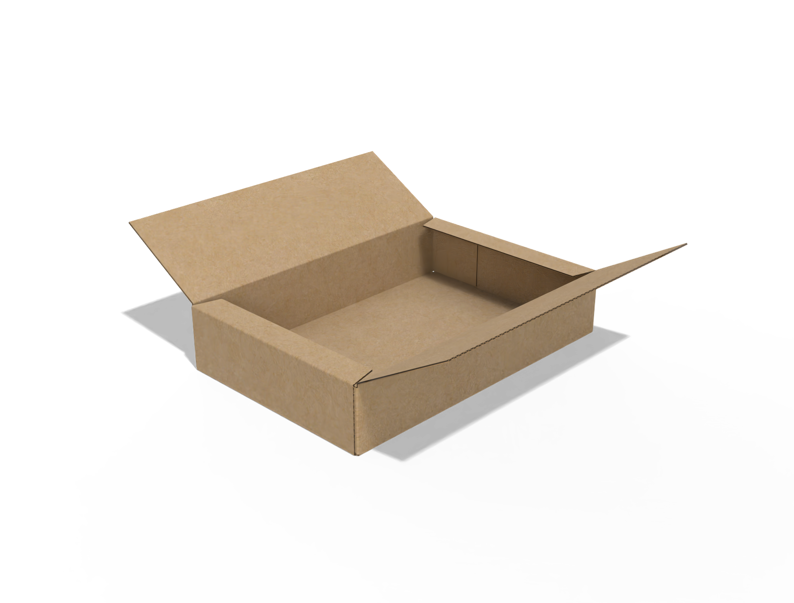 FEFCO 0415 one piece folder with dust flaps — E-flute corrugated board