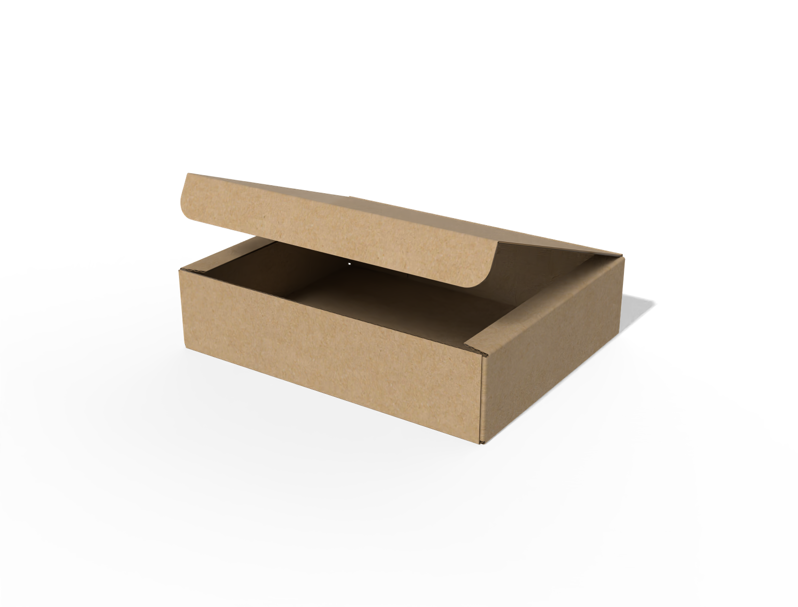FEFCO 0413 one piece folder with dust flaps — E-flute corrugated board