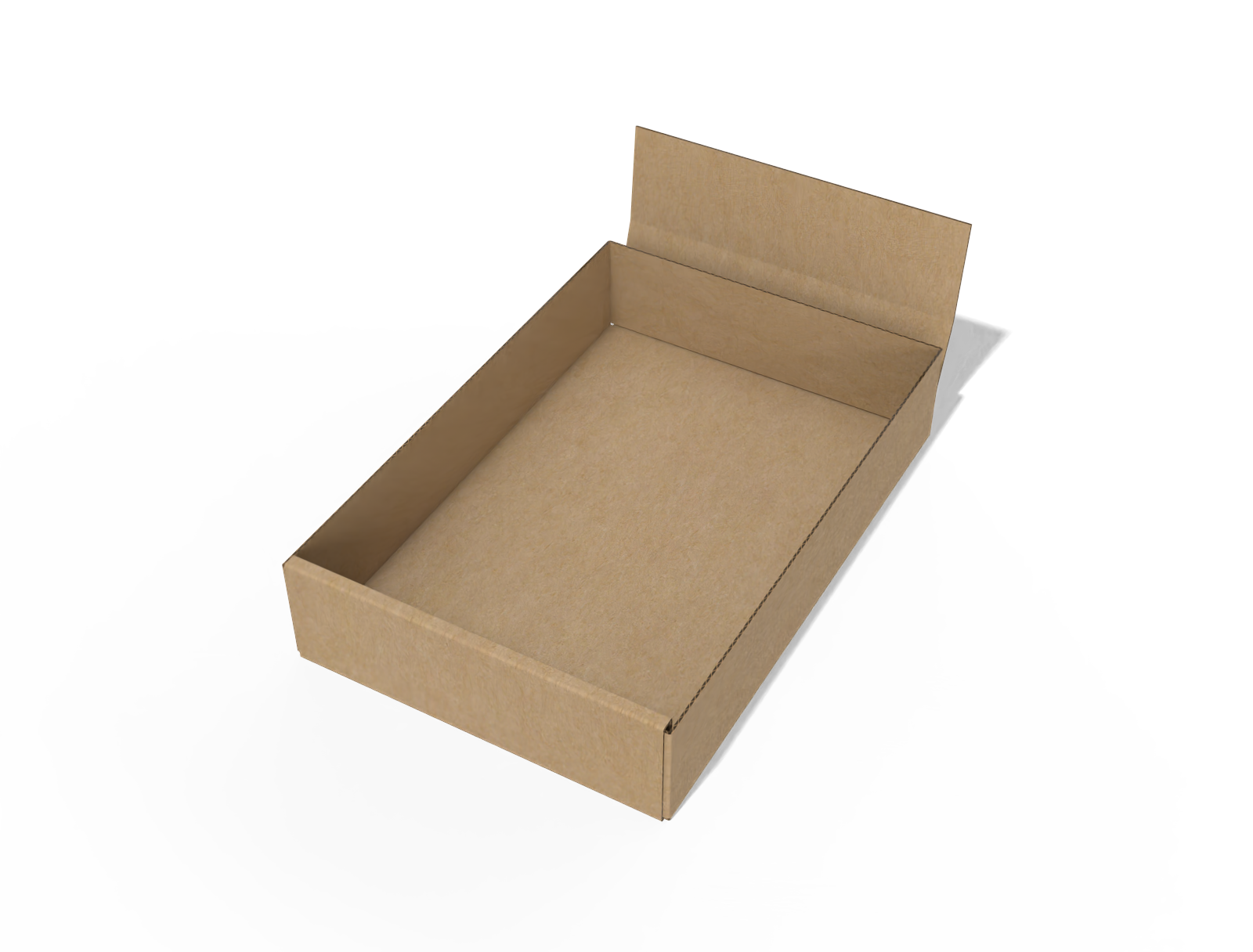 FEFCO 0454 regular slotted tray with double walls — E-flute corrugated board