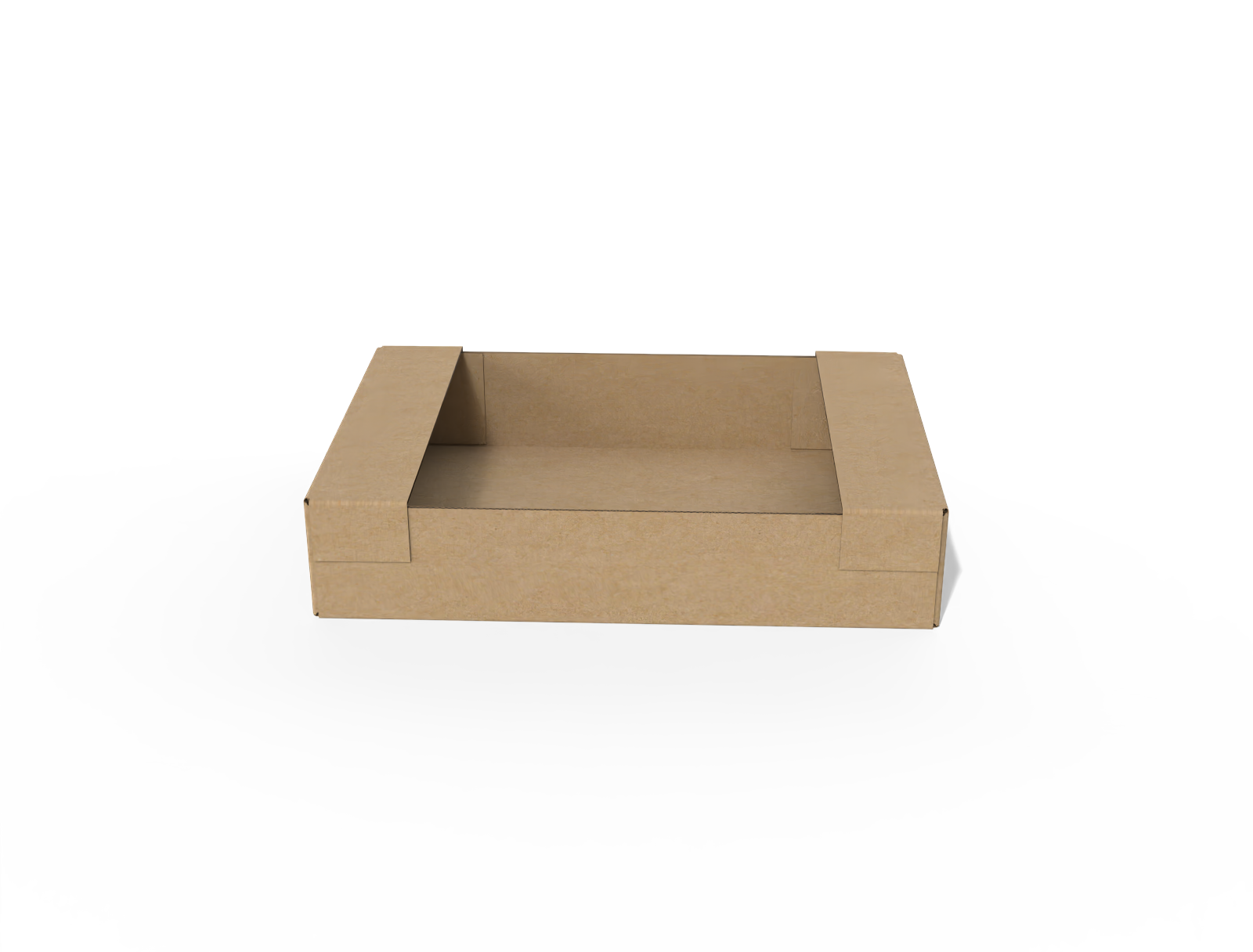 FEFCO 0480 regular slotted tray with flange — B-flute corrugated board