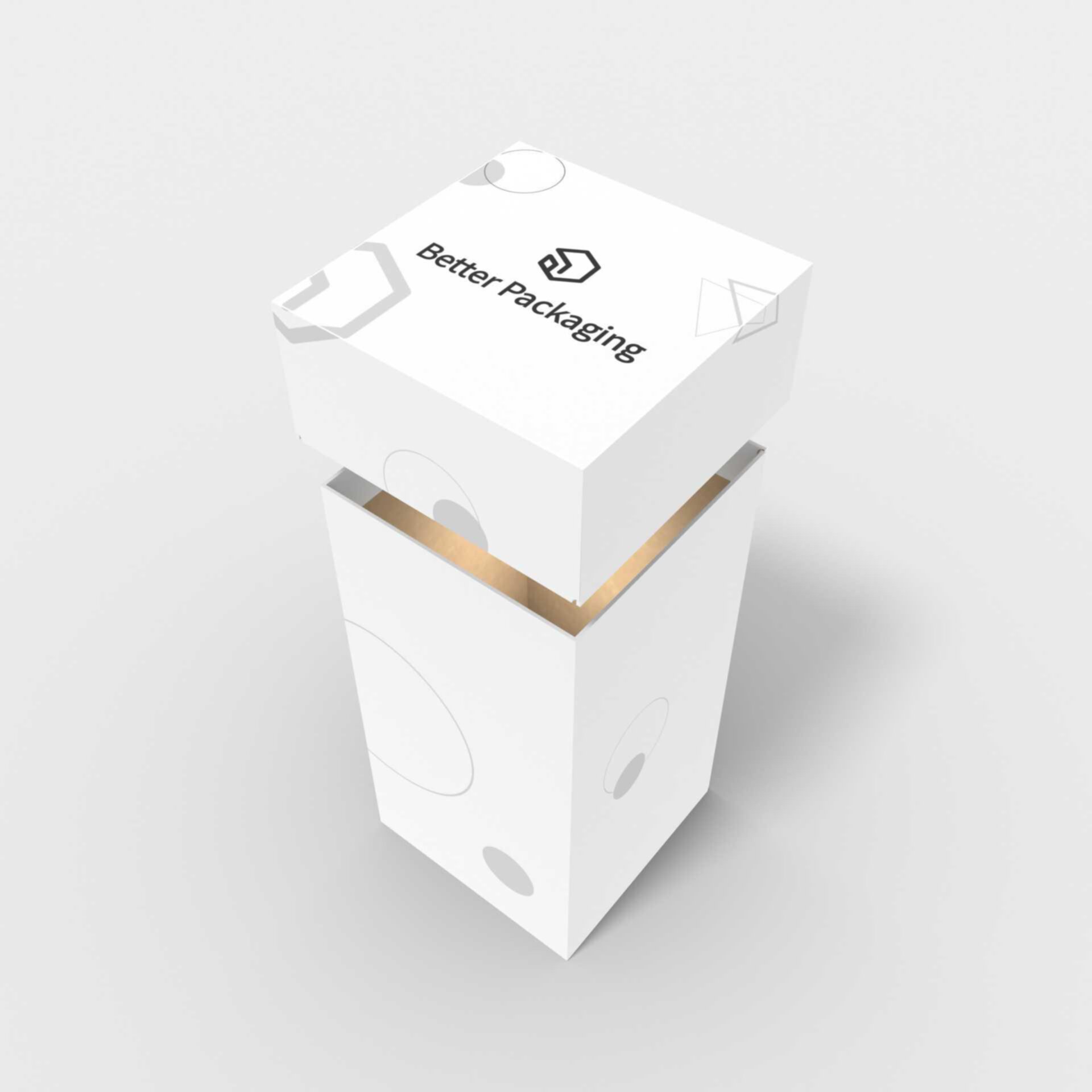 Boxes with lid auto lock bottom paper — White paperboard