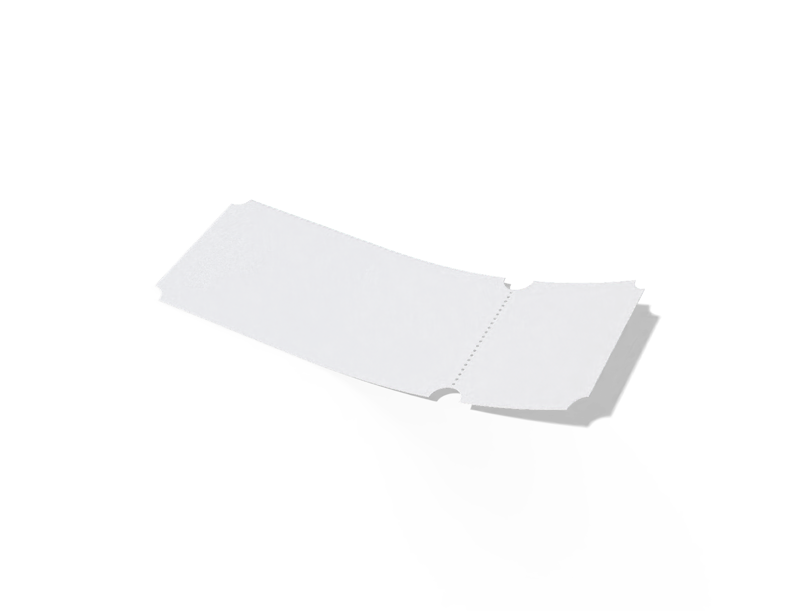Tear off ticket — White paperboard