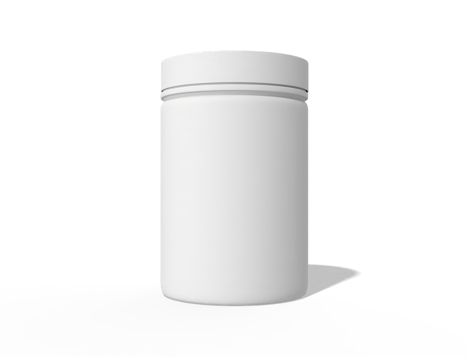 White plastic jar — Clear glossy plastic