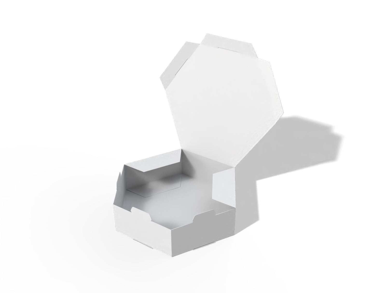 Hexagonal mortise lock box — White paperboard