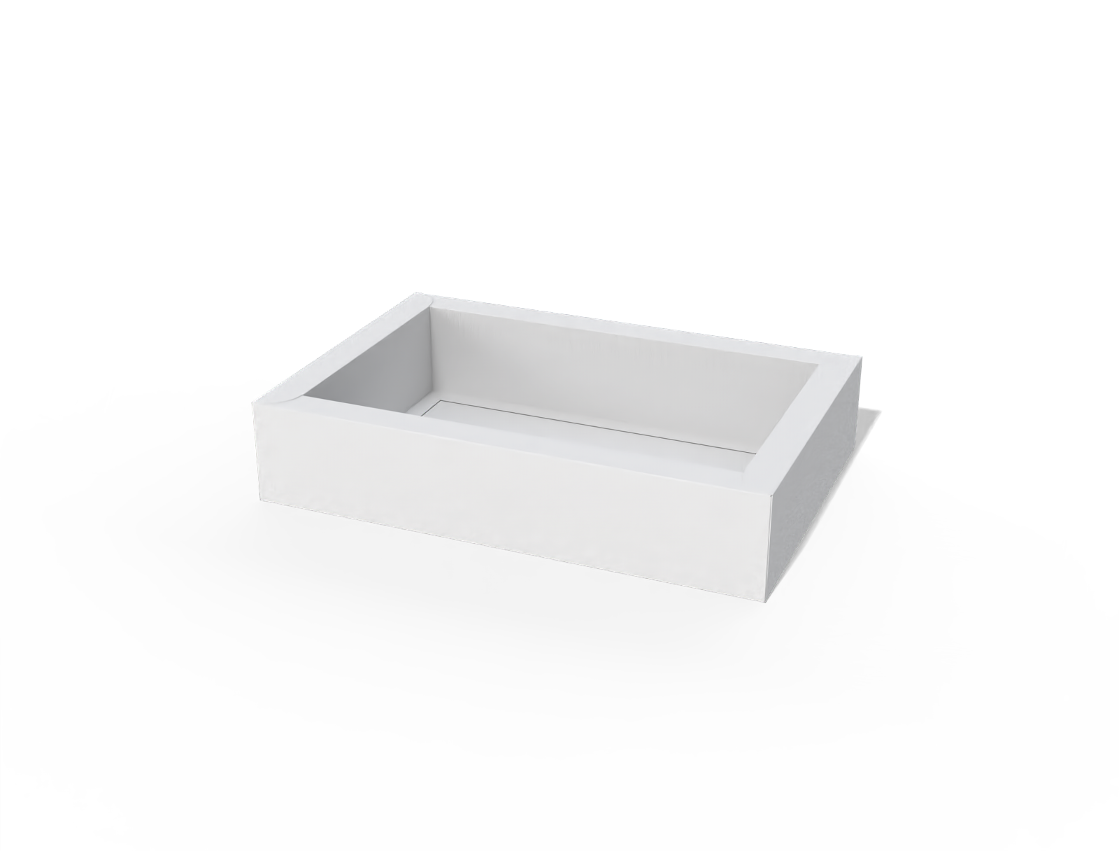 Interlocking flap tray box — White paperboard
