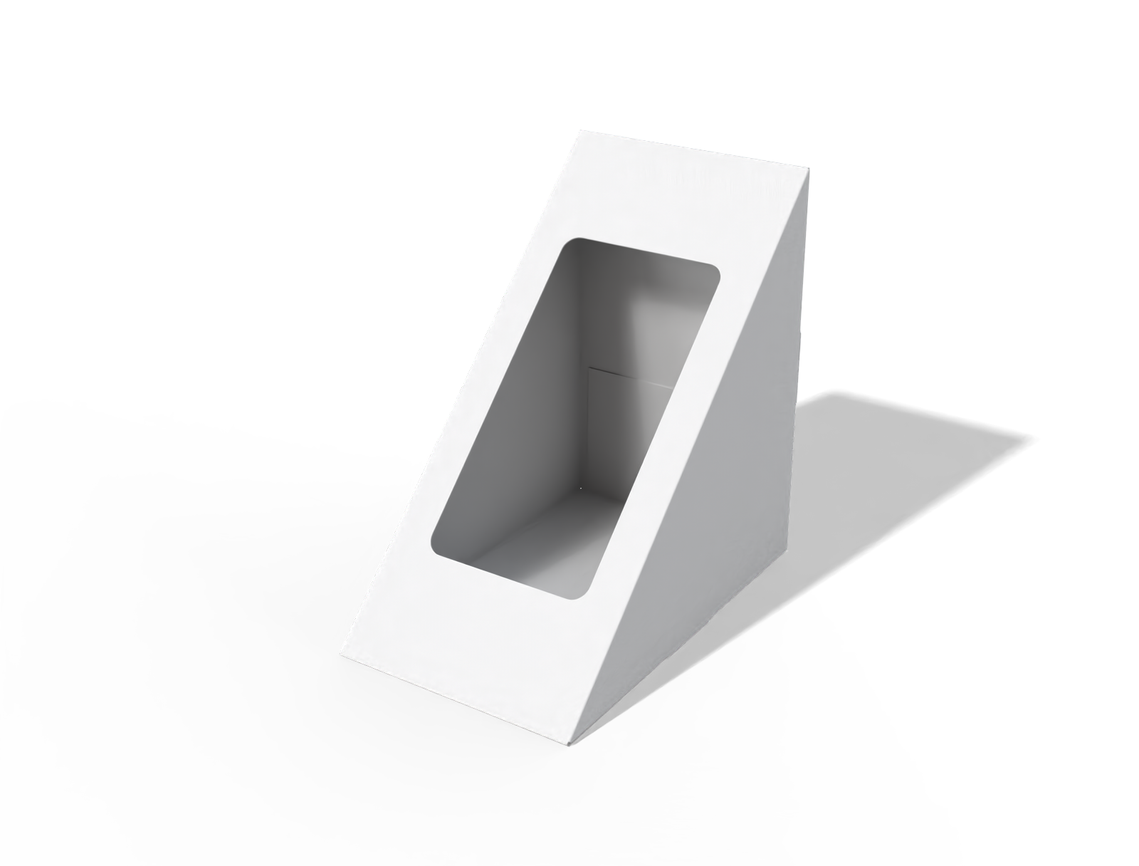 Sandwich box with window — White paperboard