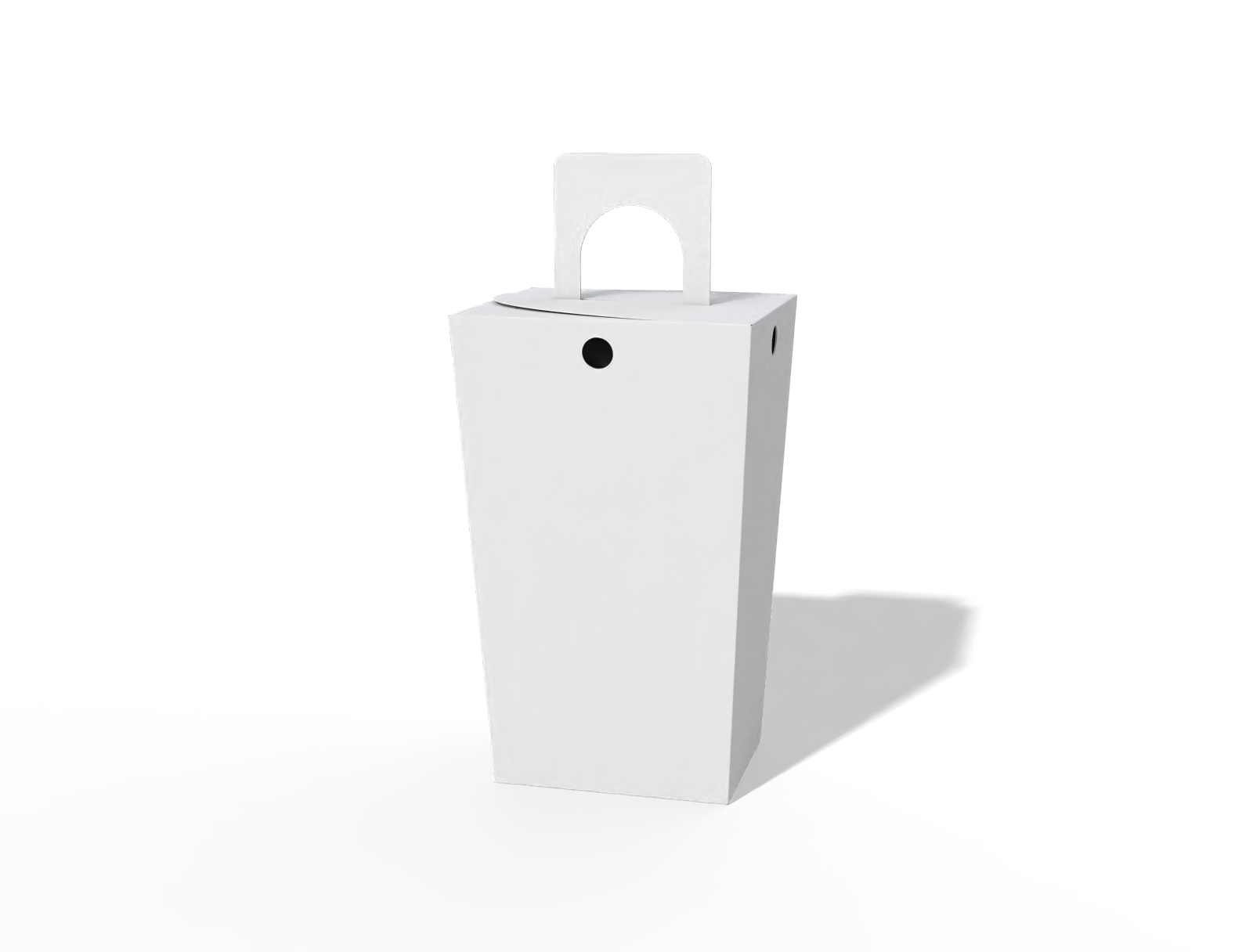 Cone box with handle box — White paperboard