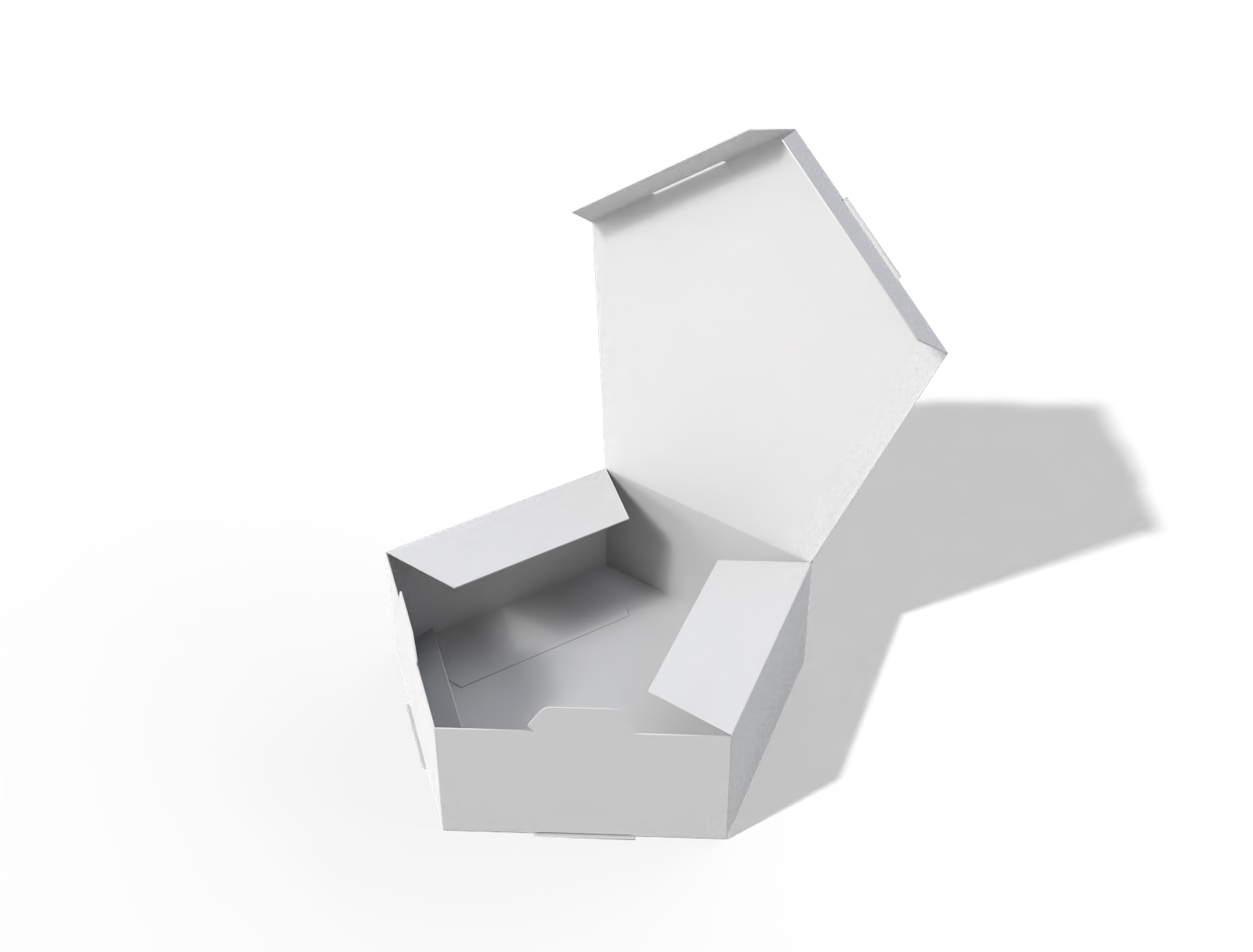 Regular pentagonal mortise lock box — White paperboard