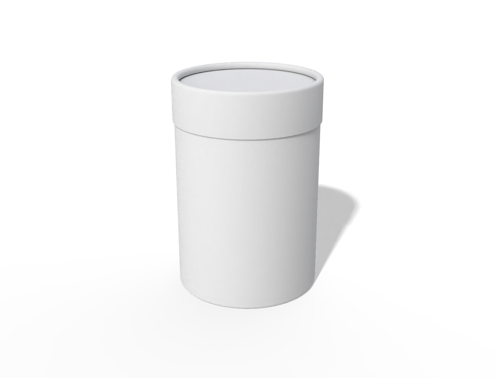 White cylinder box with lid — White paperboard