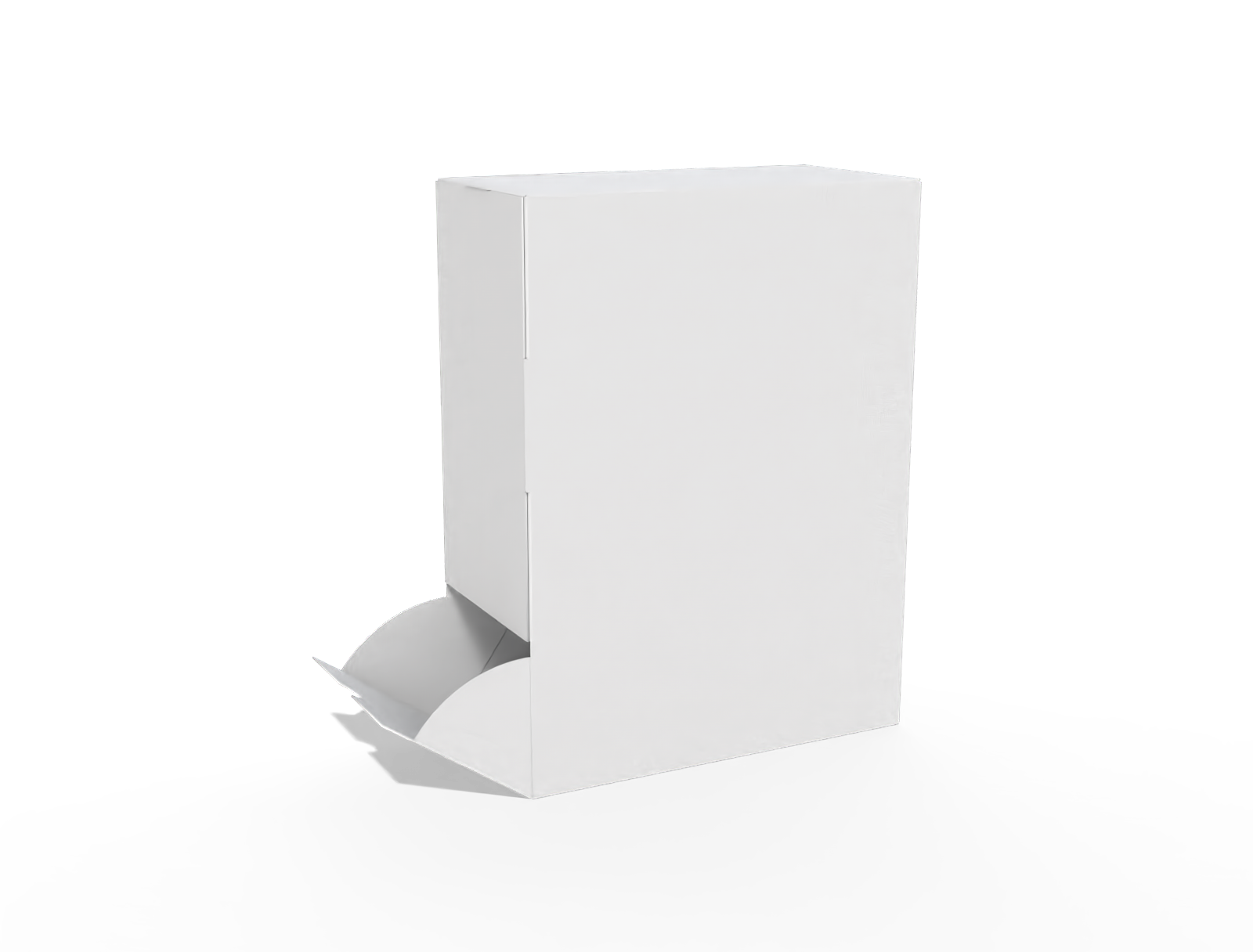 Side gravity feed with 1-2-3 lock box — White paperboard
