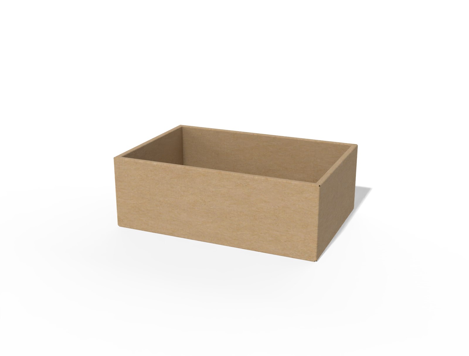 Slotted-type box with top self-locking double crease flaps — E-flute corrugated board