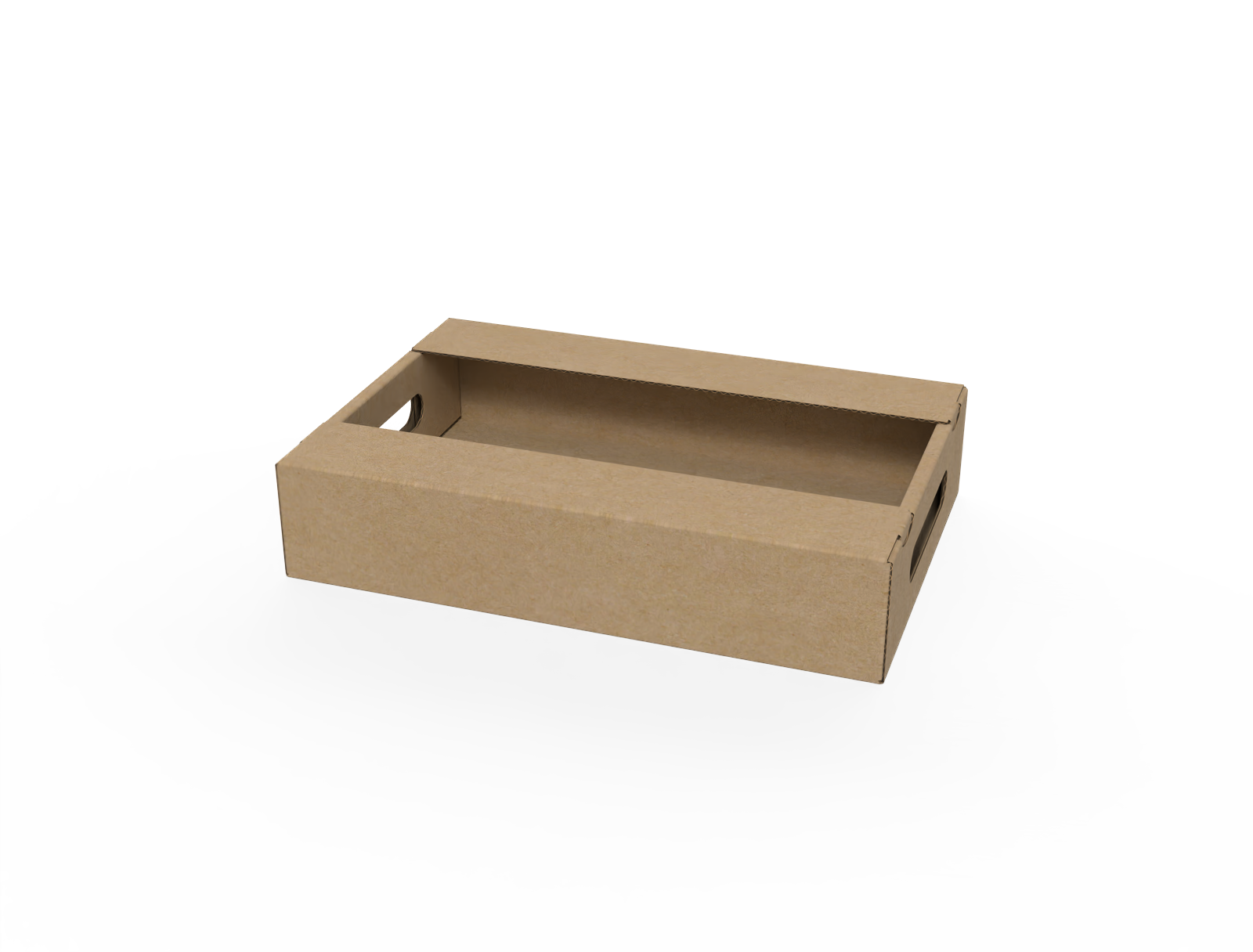 Tray with hand holes — E-flute corrugated board