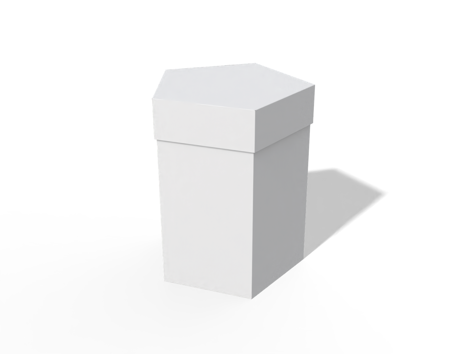 Polygonal box with lid — E-flute corrugated board