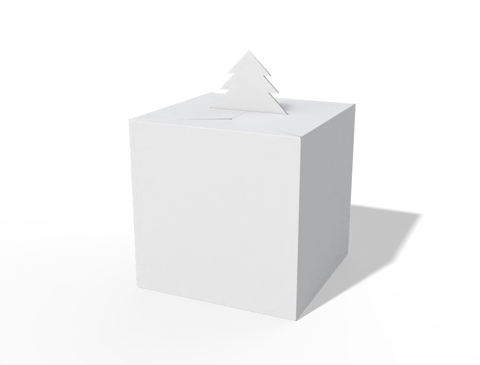 Tree-shaped double-socket box — White paperboard