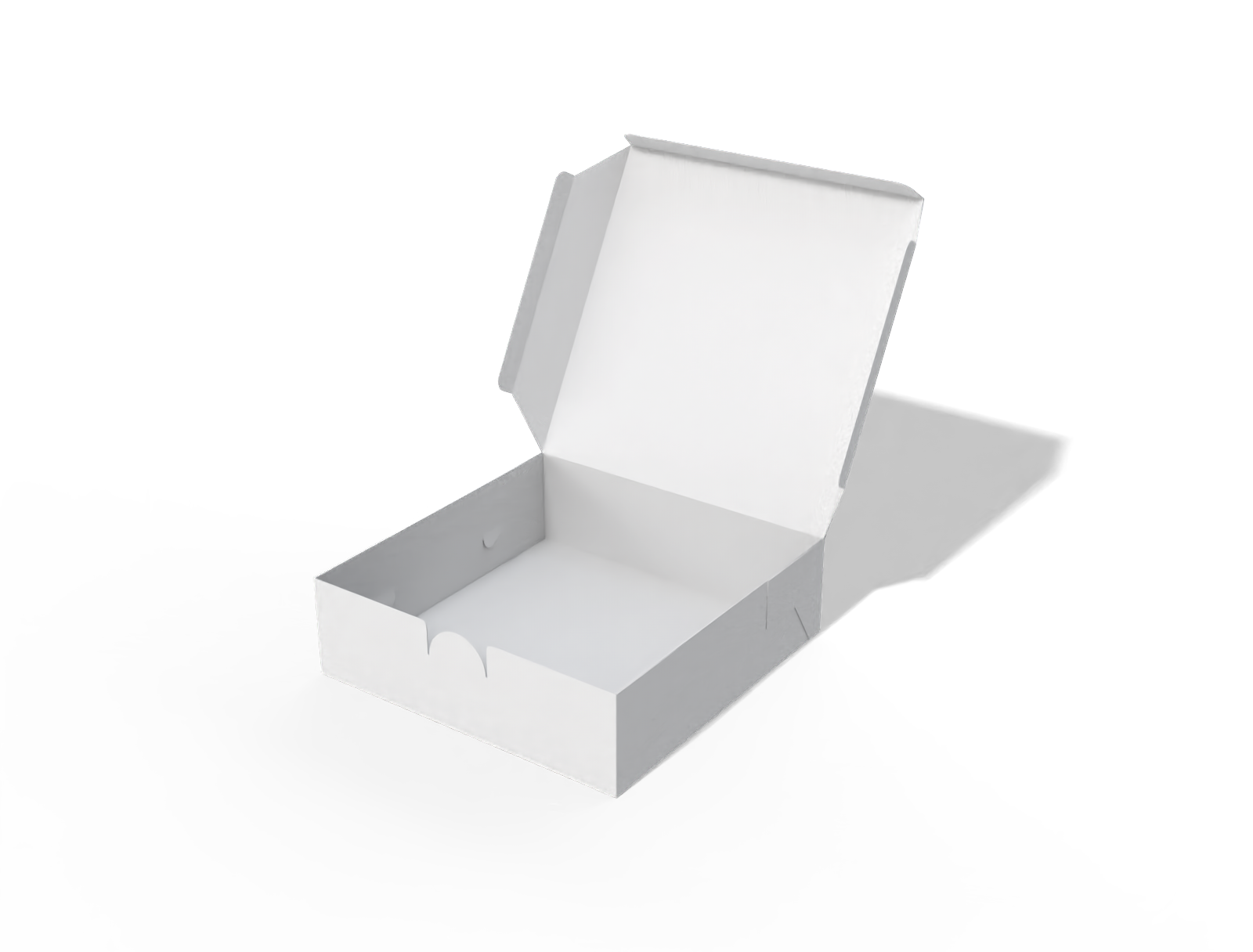Self-locking flip top and front tuck box — White paperboard