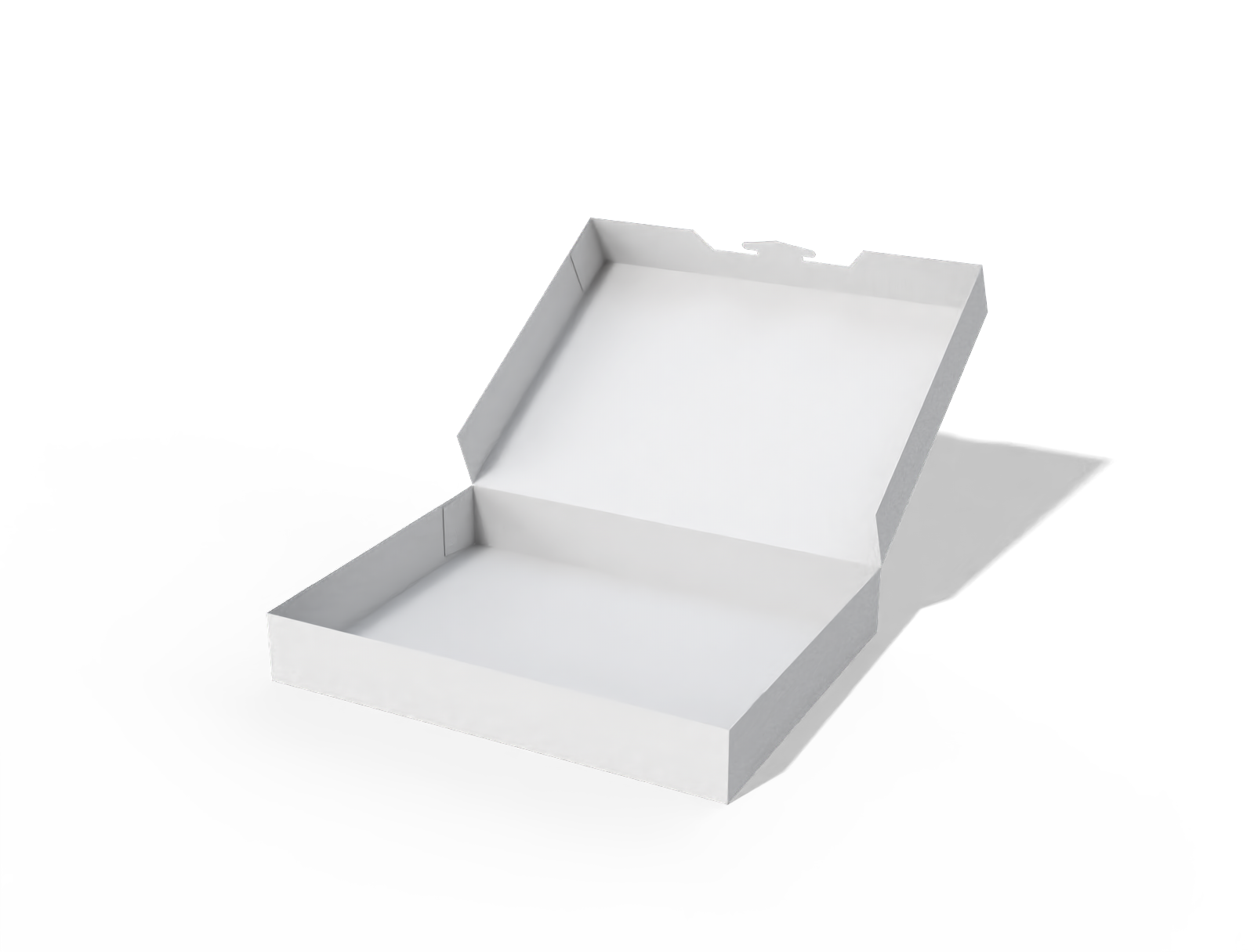 Flip top box with front tab lock — White paperboard