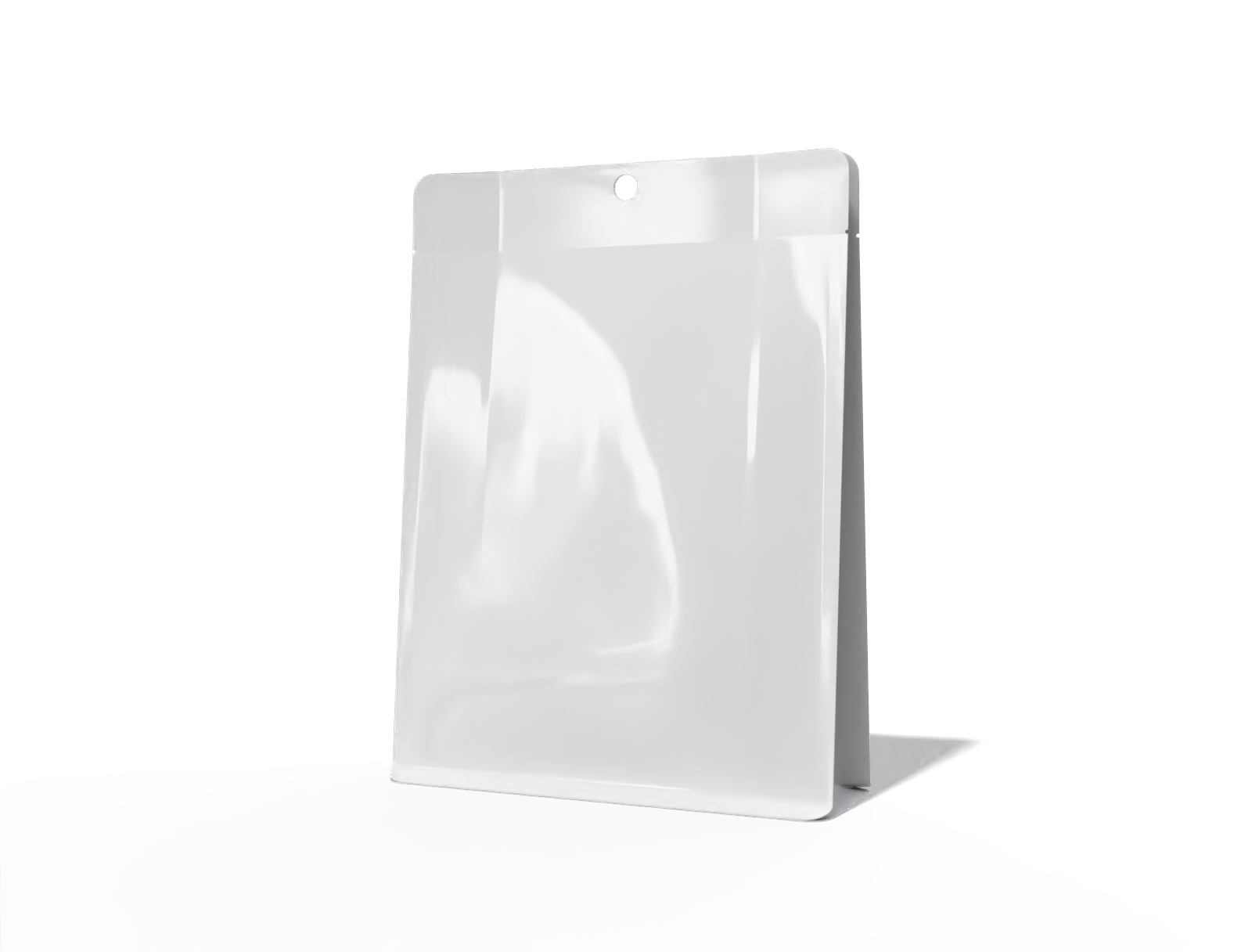 White standing pouch — Glossy plastic
