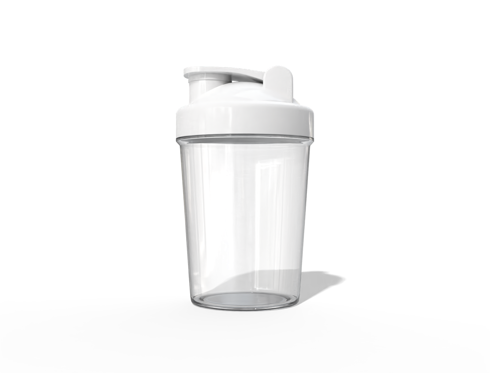 Clear shaker bottle — Glossy plastic