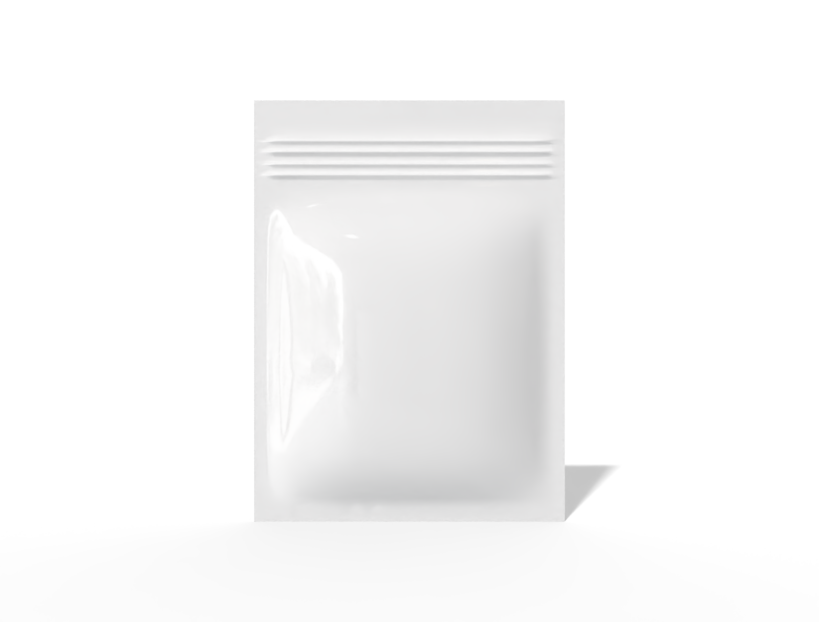 3 side seal pouch with zipper — Glossy plastic