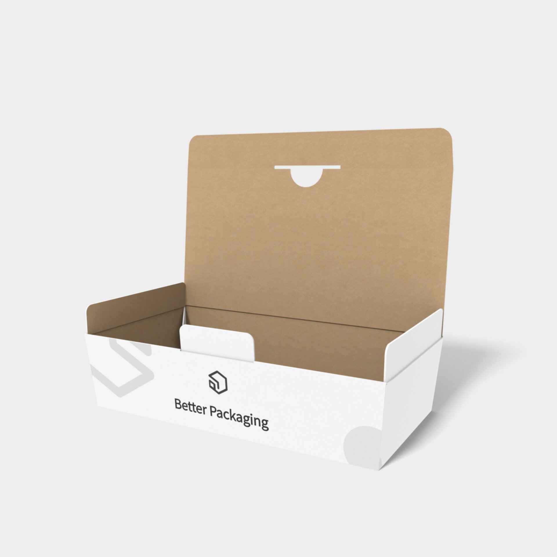 Flip top boxes trapezoidal bevels angled — White paperboard