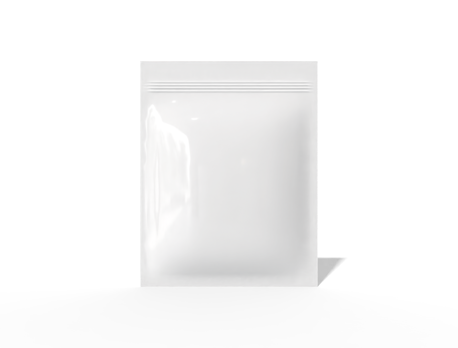 3 side seal pouch with zipper — Glossy plastic